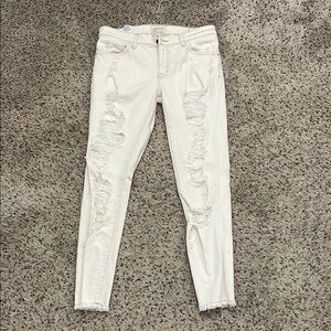 Current/Elliott Women's Distressed White Jeans